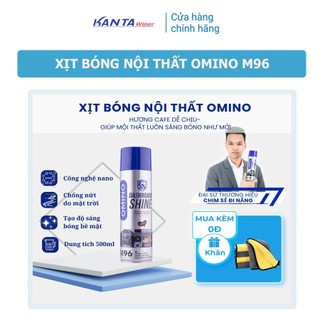 [CHÍNH HÃNG] - Xịt Dưỡng Bóng Nội Thất, Ghế Da Ô Tô Hương Cafe OMINO M96 500ml - Kanta
