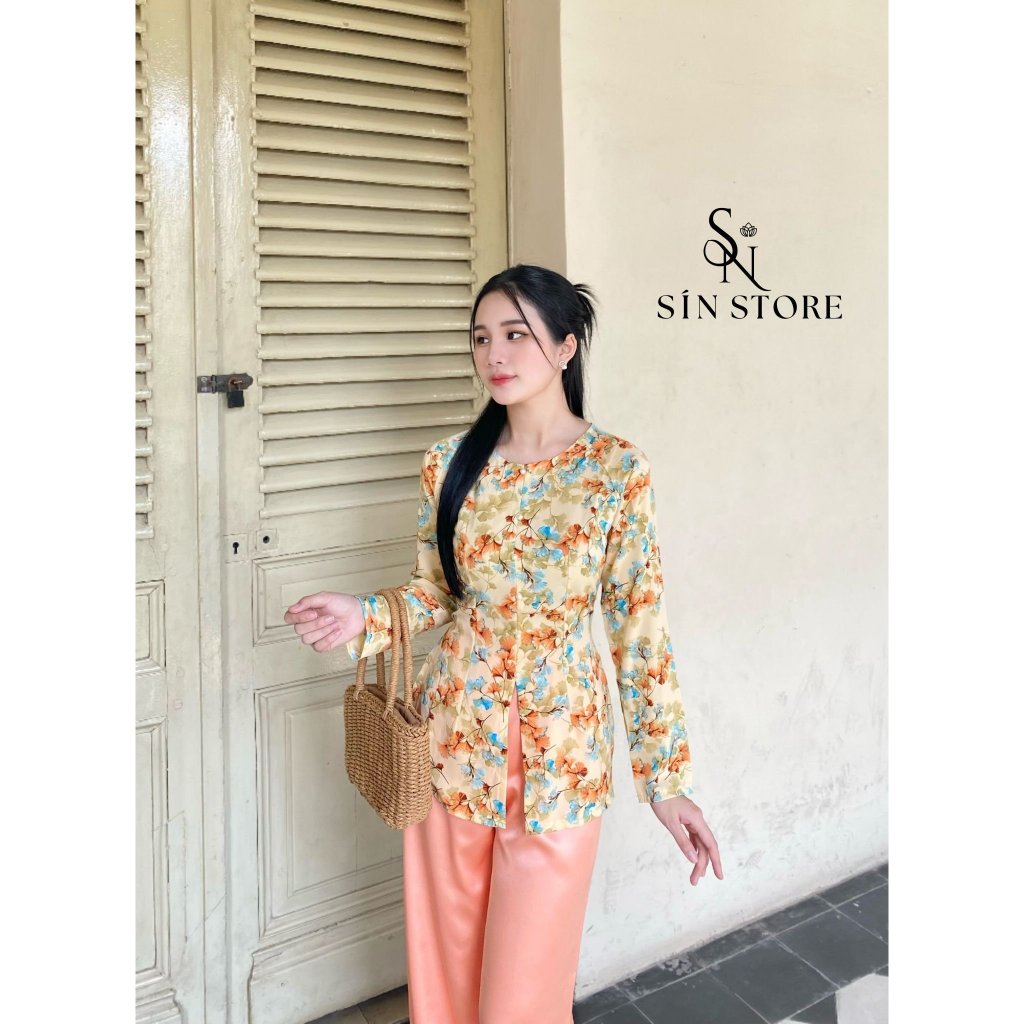 [SÍN STORE] Bộ Bà BA Lụa Mango Mát Mịn Tay Dài Có kèm quần lụa satin-L01