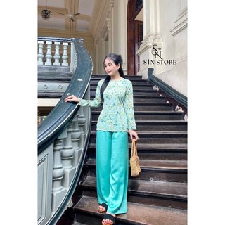 [SÍN STORE] Bộ Bà BA Lụa Mango Mát Mịn Tay Dài Có kèm quần lụa satin-L01