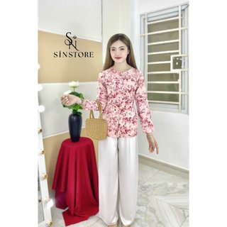 [SÍN STORE] Bộ Bà BA Lụa Mango Mát Mịn Tay Dài Có kèm quần lụa satin-L01
