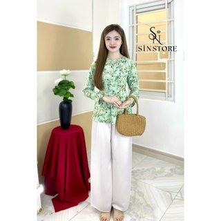 [SÍN STORE] Bộ Bà BA Lụa Mango Mát Mịn Tay Dài Có kèm quần lụa satin-L01