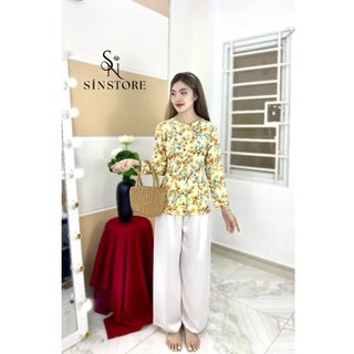 [SÍN STORE] Bộ Bà BA Lụa Mango Mát Mịn Tay Dài Có kèm quần lụa satin-L01