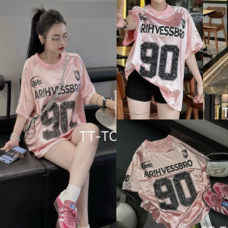 Áo thun nam nữ - Áo Phông Sweatshirt Thể Thao Thêu Số 90 Chất liệu cotton lạnh mềm mịn Fom Rộng unisex HOT TREND 2024