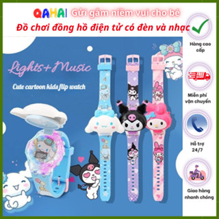 Đồng Hồ Hoạt Hình Cho Bé Trai Bé Gái Có Đèn Watch 3D Kuromi Dạ Quang Đồng Hồ Âm Nhạc Giai Điệu Cinnamoroll