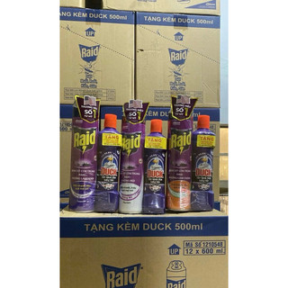 [ Mua 1 tặng 1] Bình xịt côn trùng Raid 600ml kèm tẩy vịt 500ml