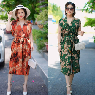 Đầm trung niên cách điệu cho mẹ, Đầm suông kiểu ,tôn dáng chất lụa nhập mát mẻ  Ms33