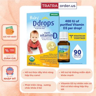 Baby Ddrops Vitamin D3 ddrop cho bé 90 giọt