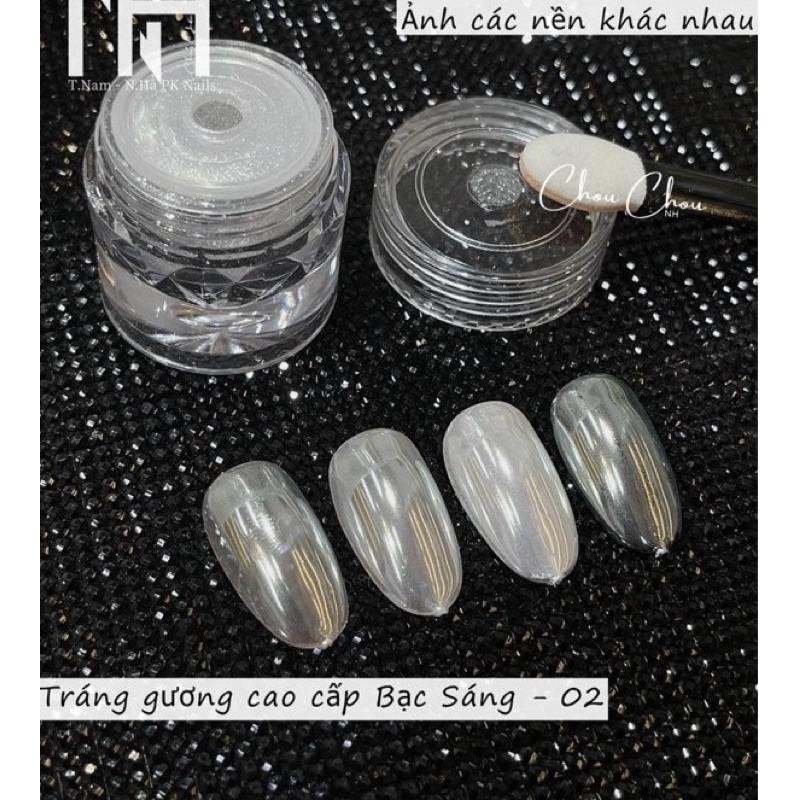 Tráng gương hũ trắng ánh bạc sáng