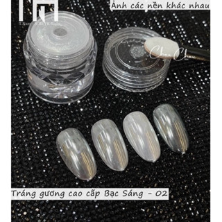 Tráng gương hũ trắng ánh bạc sáng