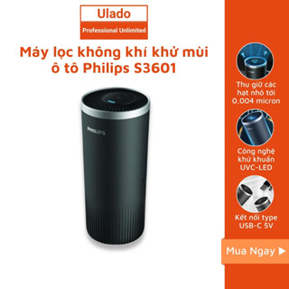 Máy Lọc Không Khí Xe Hơi Philips Dạng Cốc Lọc Khử Mùi Trên Ô Tô S3601 Công Nghệ Khử Khuẩn UVC LED - madicovn
