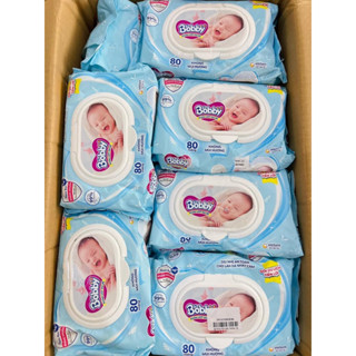 Khăn ướt Bobby  32 tờ - 80 tờ- 100 tờ không mùi  date xa 2027