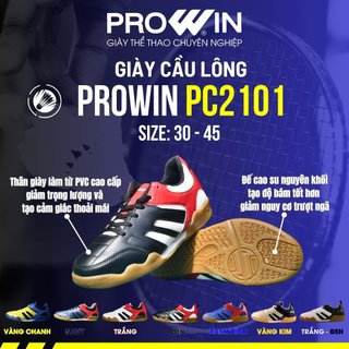 Giày cầu lông trẻ em Prowin PC 2101 size 30 đến 37 đế cao su, êm, nhẹ nhiều màu sắc