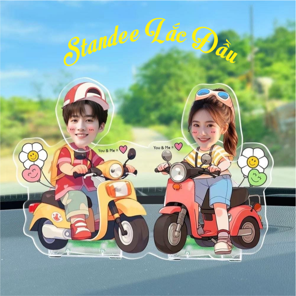 standee lắc đầu cặp đôi, Trang trí ô tô