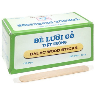 Que đè lưỡi gỗ. hộp 100 que
