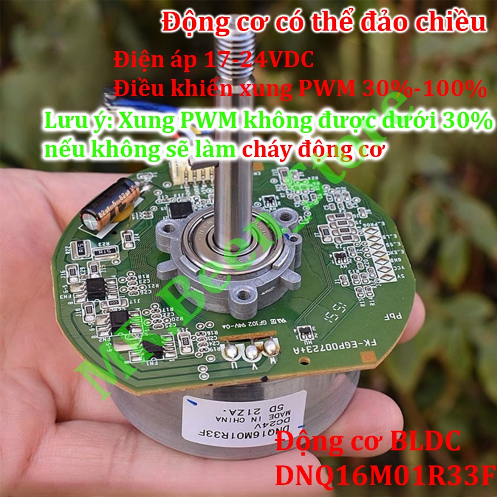 Động cơ không chổi than BLDC chế quạt Nidec 17-24V 55W, động cơ đảo chiều Motor chế quạt DNQ16M01R33