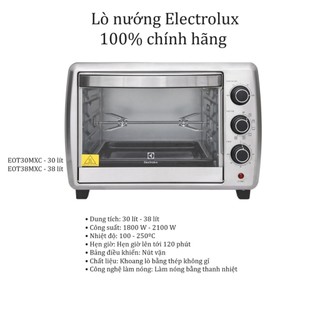 Lò nướng electrolux eot30mxc 30 lít - eot38mxc 38 lít