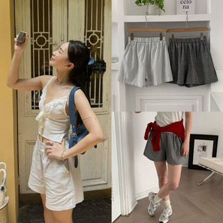 Nutcloset - quần short đũi kẻ cạp chun 9159_q0403