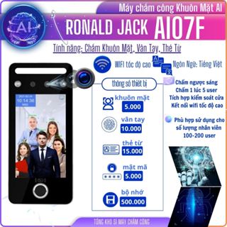 [AI 07F] Máy chấm công khuôn mặt (công nghệ Ai ) chấm cực nhanh,màn hình cảm ứng nhạy kết nối wifi