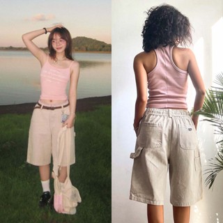 Quần Short Kaki Lửng Reetro Carpenter Unisex Lưng Chun Ống Rộng Chất Vải Cực Đẹp