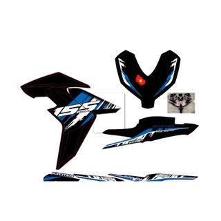 Tem rời exciter 155 zin xe đen phối xanh trắng