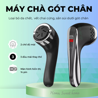 Máy chà gót chân tích điện, máy mài gót chân cầm tay, máy làm sạch gót chân, máy chăm sóc da chân 3 đầu mài tích điện