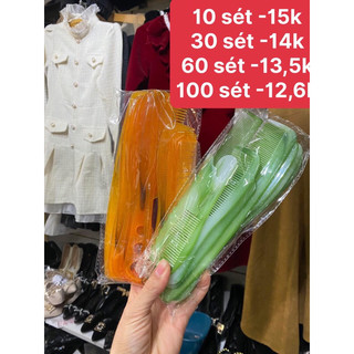 Sét 10 chiếc lược tạo kiểu tóc,xinh sẵn, 2 màu xanh, nâu shopsieure88