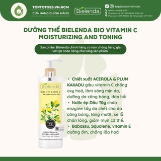 Dưỡng thể trắng da Bielenda Bio Vitamin C dưỡng ẩm, làm sáng mịn da