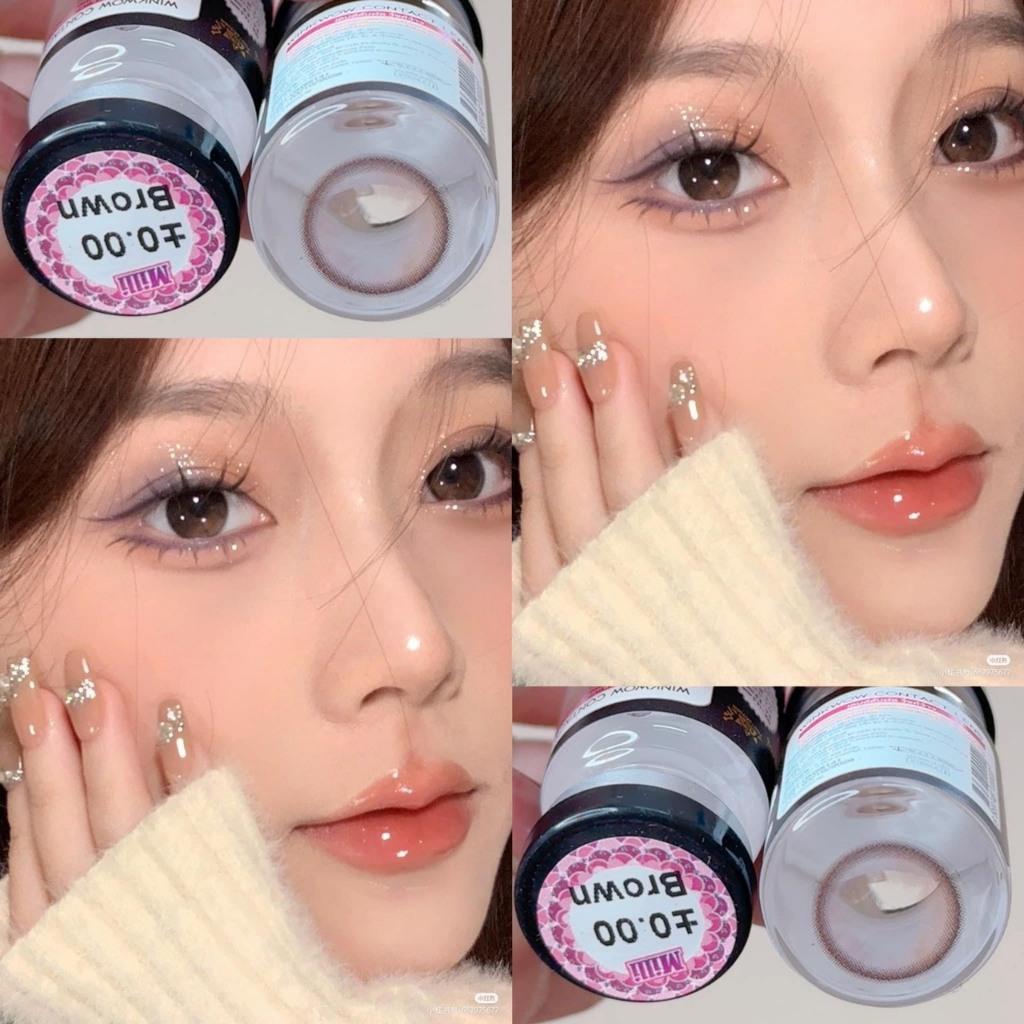 Lens Mắt Kính Áp Tròng Màu Nâu Tự Nhiên Viền Đen BROWN MILLI