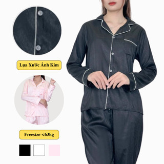 Đồ Ngủ Nữ Mặc Nhà Pijama Lụa Dài Tay Cao Cấp Madela, Pijama Lụa Satin Mặc Nhà Mặc Ngủ Dài Tay Nữ Cao Cấp
