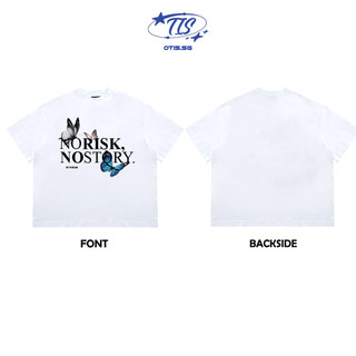 Áo Thun BOXY - OTIS.SG - 100% Cotton -NO RISK NO STORY 🦋 - WHITE - Otis.SG