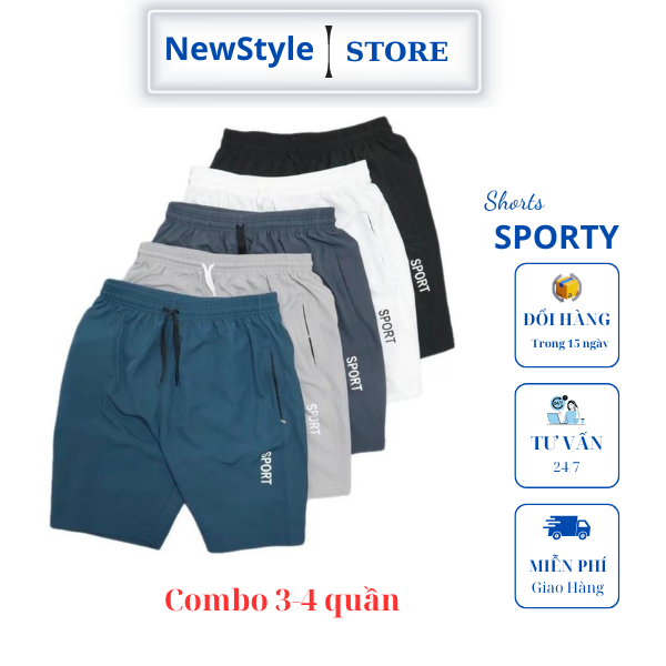 Quần Đùi Nam Quần Short Nam Ngắn Thể Thao Sports Chất Liệu Gió Siêu Mát Mềm Mịn Co Dãn Cạp Chun