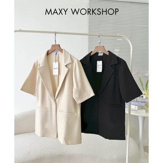 Áo blazer nữ ngắn tay có túi Trendy short blazer Maxy Workshop