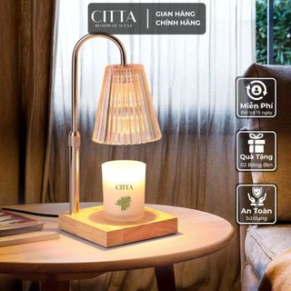 Đèn đốt nến thơm citta chụp pha lê, tùy chỉnh độ cao, hẹn giờ, tăng giảm độ sáng, tặng kèm 02 bóng