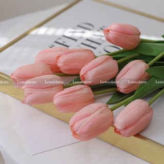 Hoa lụa - Hoa tulip giả 1 bông, hoa lụa trang trí decor