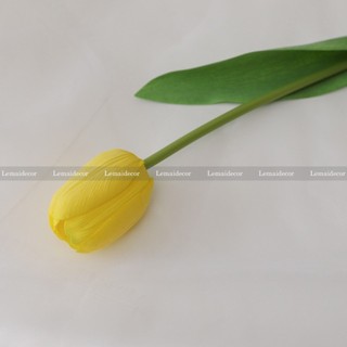 Hoa lụa - Hoa tulip giả 1 bông, hoa lụa trang trí decor