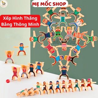 Đồ Chơi Xếp Hình Thăng Bằng Thông Minh Nhiều Màu Sắc, Kết Hợp Lăn Bóng Xếp Khối Cân Bằng Cho Bé