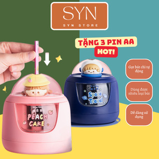 Gọt bút chì tự động TẶNG KÈM PIN, 3 màu dễ thương