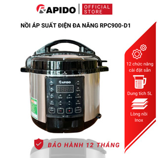  Nồi áp suất điện đa năng Rapido 5L,12 chức năng kho hầm nấu chậm nấu cơm lẩu 