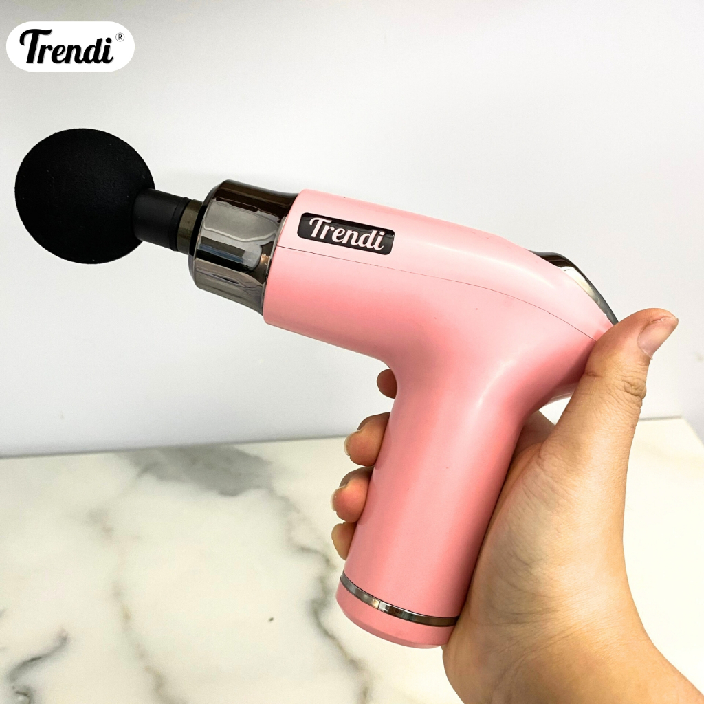 Máy Massage Cầm Tay PS818 Màu Hồng, Điều Chỉnh 12 Chế Độ Mát Xa Đấm Bóp Giải Mỏi Cơ Thể Bằng Nút Cảm Ứng
