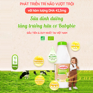 QUÀ TẶNG -Sữa dinh dưỡng tăng trưởng hữu cơ Babybio dành cho bé 10-36 tháng tuổi