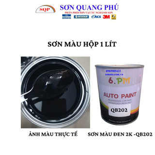 QB202 Sơn màu đen 2K hãng Autopaint lon 1Lít, nước sơn màu siêu đen cho mọi chất liệu ( Sơn oto xe máy ) SONQUANGPHU8856