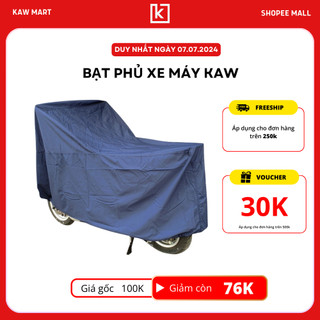 Bạt phủ xe máy KAW chống mưa nắng, bạt trùm xe máy cao cấp vải dù 2 mặt che nắng bảo hành 1 đổi 1