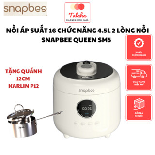 Nồi áp suất Snapbee Queen S45 dung tích 4.5L công suất 1000w 2 lòng nồi chống dính và inox BH 12T