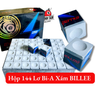 Hộp 144 viên lơ bida xám cao cấp, hộp lơ bi-a xám billee 8a cho clb