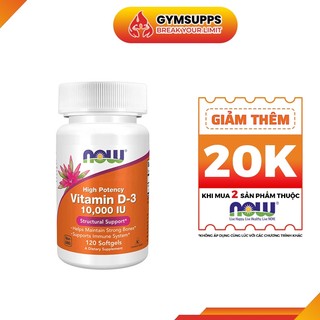 Viên Uống Bổ Sung Now Vitamin D3 Tăng Cường Sức Khỏe Xương Khớp, Tăng Đề Kháng
