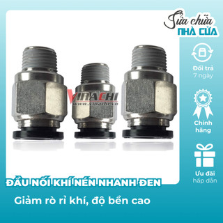 Đầu nối khí nén nhanh đen-Đầu nối nhanh cũng giúp giảm rò rỉ khí- 1 cái