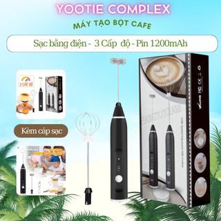 Máy Đánh Trứng, Đánh Sữa Và Tạo Bọt Cafe Di Động Cầm Tay 3 Tốc Độ Sử Dụng Pin Sạc Cao Cấp