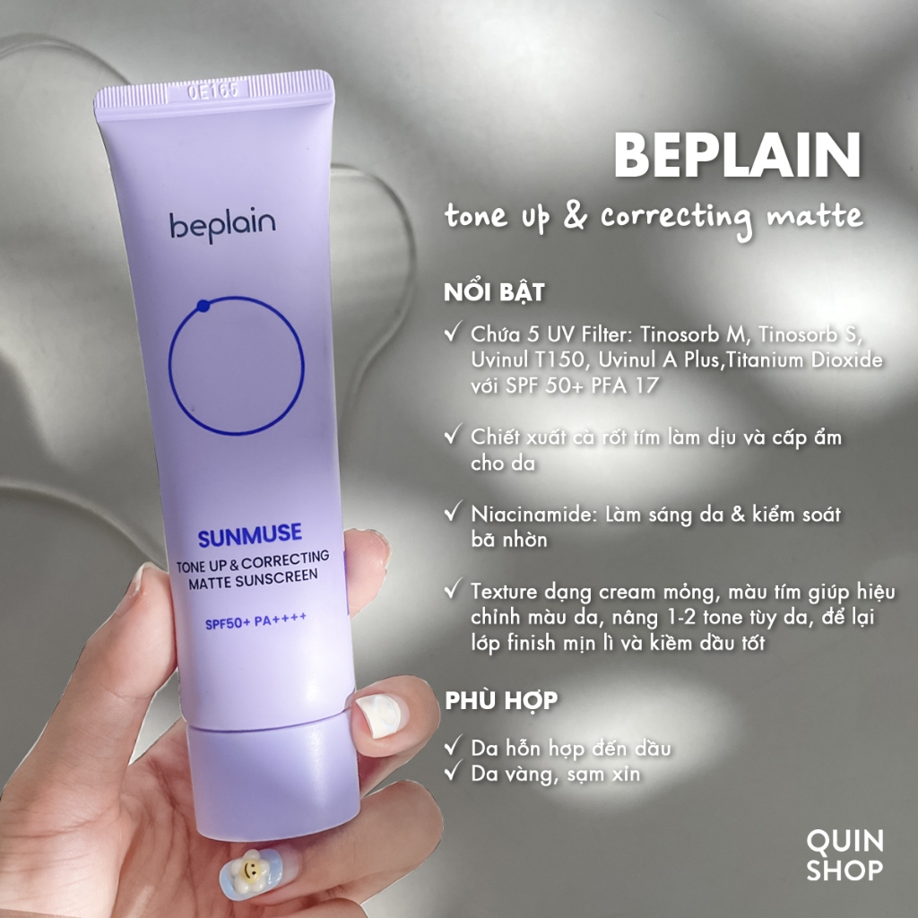 [HÀNG CÔNG TY] Kem Chống Nắng Nâng Tone Beplain Sunmuse Tone Up & Correcting, Mineral, Matte, Peach Pink Sunscreen | BigBuy360 - bigbuy360.vn