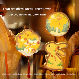  Đèn Lồng Trung Thu Cầm Tay Đèn Lồng Gỗ Hình Động Vật Đáng Yêu Lồng Đèn Decor Trang Trí Mùa Lễ Hội 