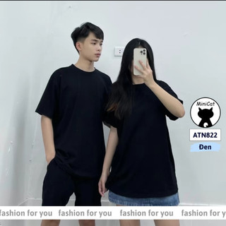 Áo thun trơn cotton khô 3158 nam nữ freesize tay lỡ, áo phông unisex form rộng MiniCat ATN822